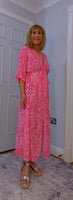 Romy Kimono Style Maxi Dress – Pink or Green Animal Print