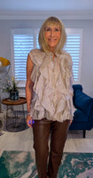 Ashley Blouse – Statement Frilled Blouse - Taupe or Chocolate