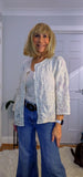 Lois White or Ecru Embroidered  Cotton Boho Blouse