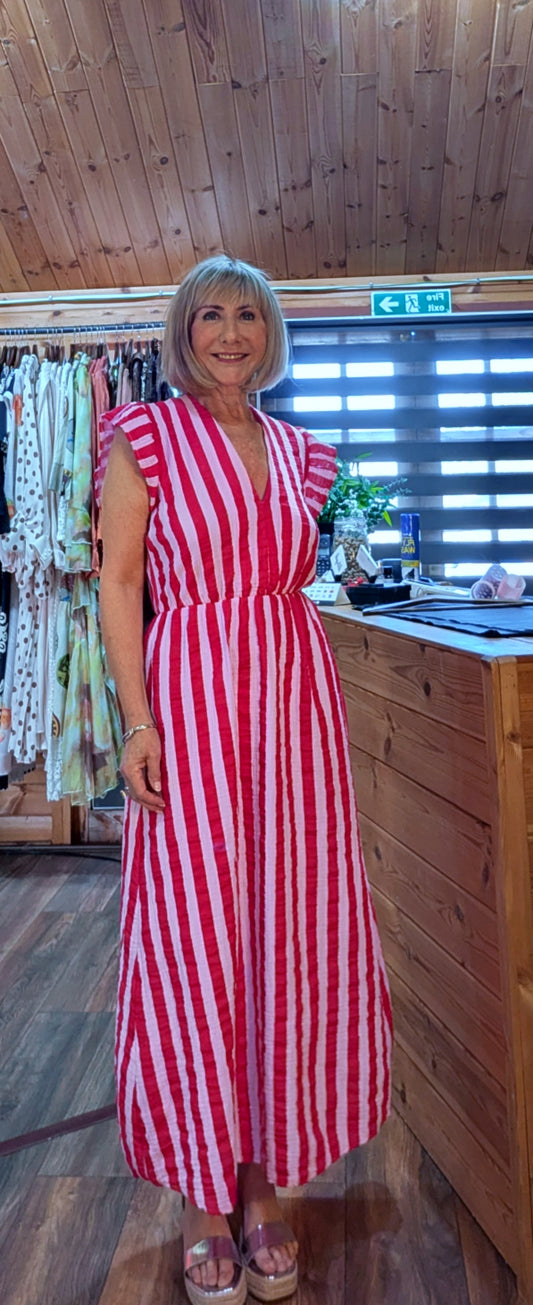 Hilary Cotton Stripe Maxi Dress