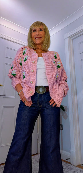 Alexie -Rose Chunky Cardigan- Pink