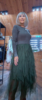Anastasia Tulle Dress - Waterfall Skirt & Scoop Neck Sweater Top