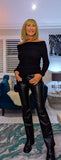 Meridith Bardot Black Knit Top – Off Shoulder Chic