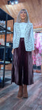 Rula Pleated Midi Skirt – Silky Feel with Chunky Waistband