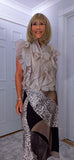 Margot Ruffle Blouse  Petite – Sleeveless Button-Up in White or Ecru