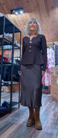 Gretchen Jewel Button Cardigan – Chocolate