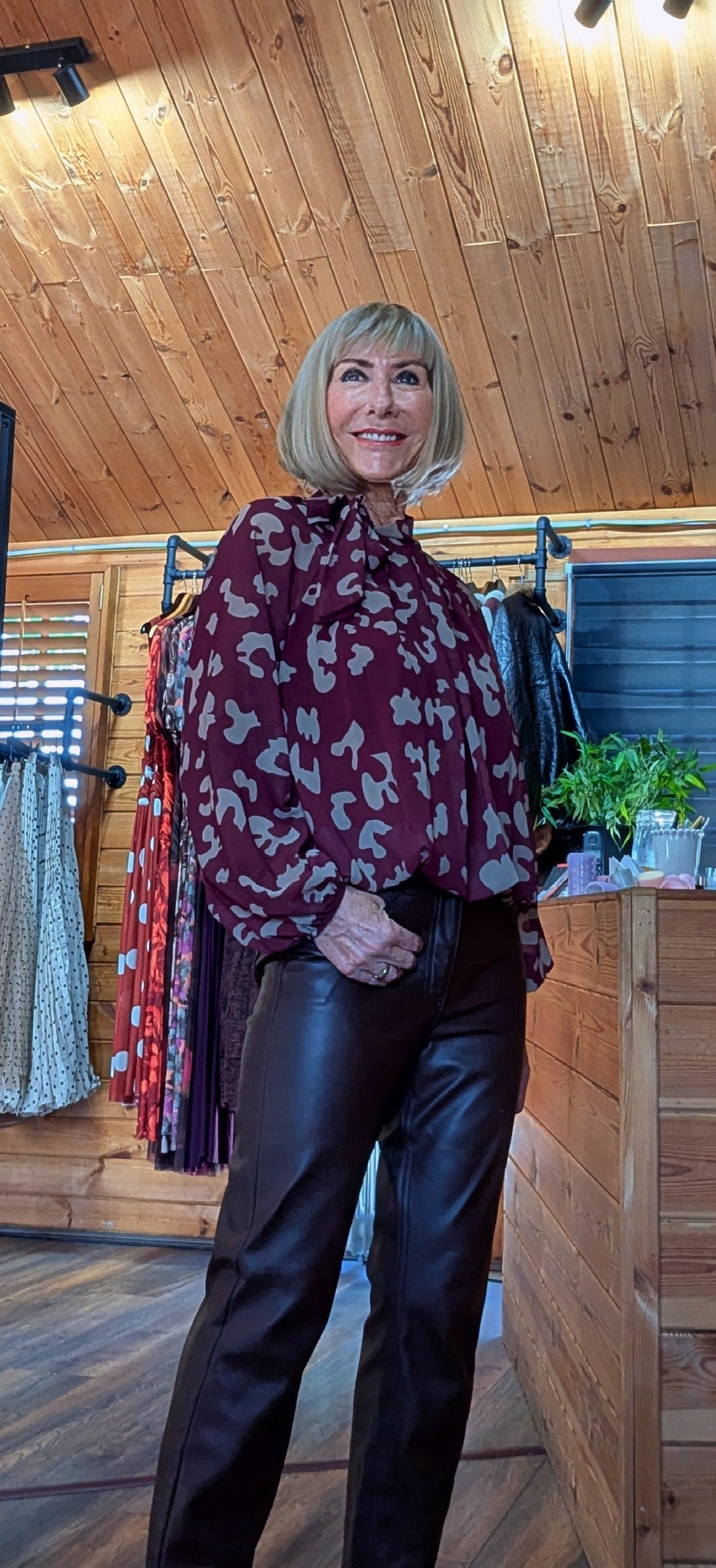 Carolyn Bow Tie Bubble Hem Blouse