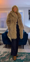 Norma Mongolian Faux Fur Coat - Taupe Statement Style