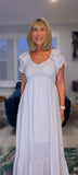 Eadie Shirred Prairie Dress – Cotton - Ecru - Terracotta