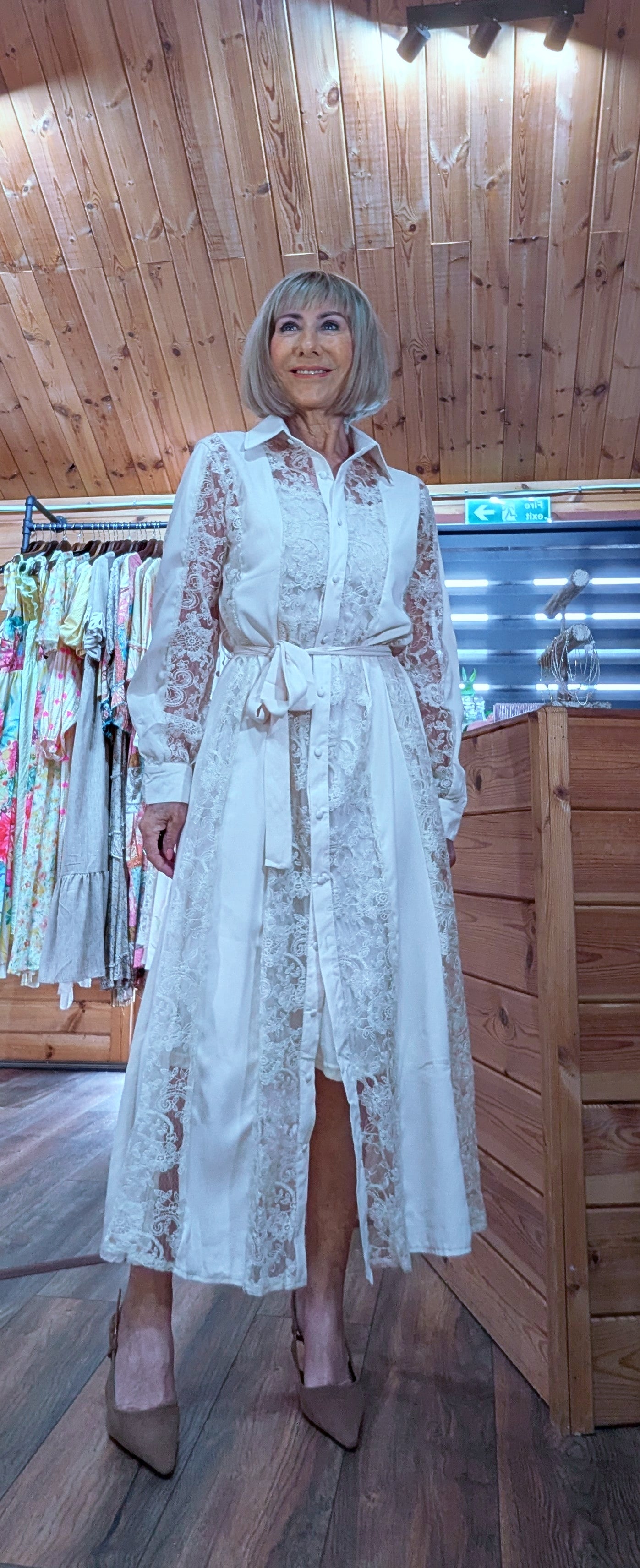 Rowan Lace Shirt Dress – Belted Occasion Dress styled by ditsydi