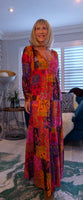 Sheridan Printed Maxi Dress – Embroidered, Tiered, Long Sleeve