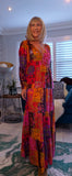 Sheridan Printed Maxi Dress – Embroidered, Tiered, Long Sleeve