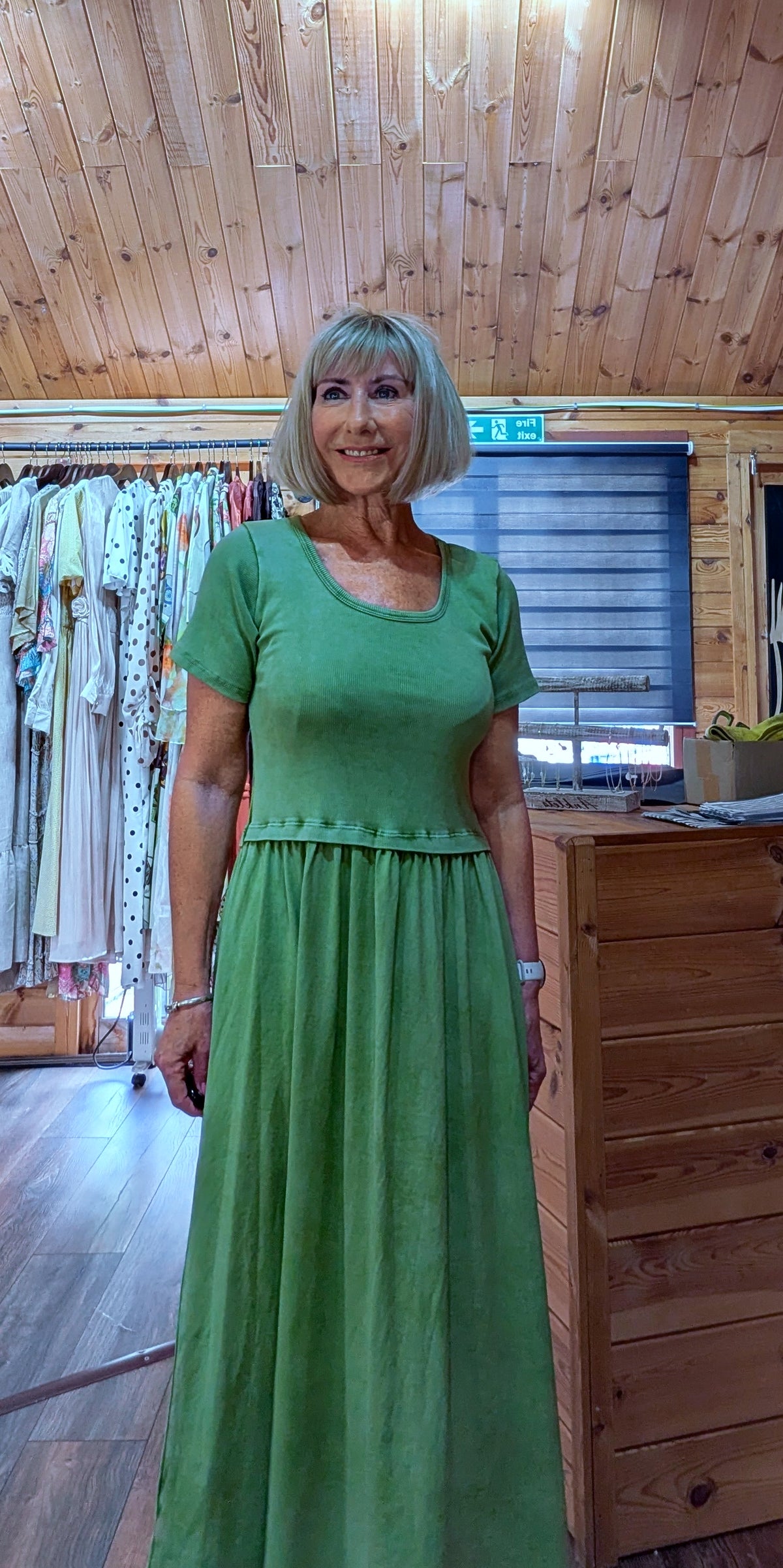 Casual chic green summer day dress