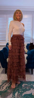 Holly Tulle Skirt – Caramel Layered Frilled Party Style