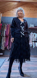 Farrah Black Sweater with Silver Sequin  Bows