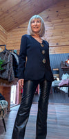 Gayle Jewel Button Cardigan –  Black