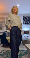 Janice Wrap Jumper – Super Soft Cable Knit in Yellow or Beige