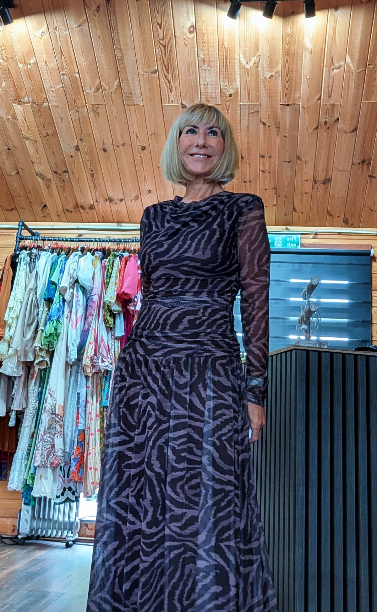 Waverley cowl neck animal print maxi dress