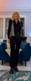 Ella Faux Fur Trim Sleeveless Cardigan /Aqua Animal Print /Original Animal Print
