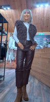 Adeline Sleeveless Fringe Cardigan – Taupe or Chocolate
