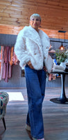 Guinevere Faux Fur Jacket – Double Breasted in Chocolate or Taupe