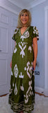 Nettie Boho Maxi Dress – Green or Blue, Flutter Sleeves, Elasticated Waist