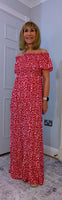 Lottie Dress – Ditsy Floral Shirred Maxi Dress | Off Shoulder Summer Dress | UK Sizes M–XXL
