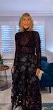 Brigitte Black Tulle Skirt with 3D Circles & Elasticated Waist