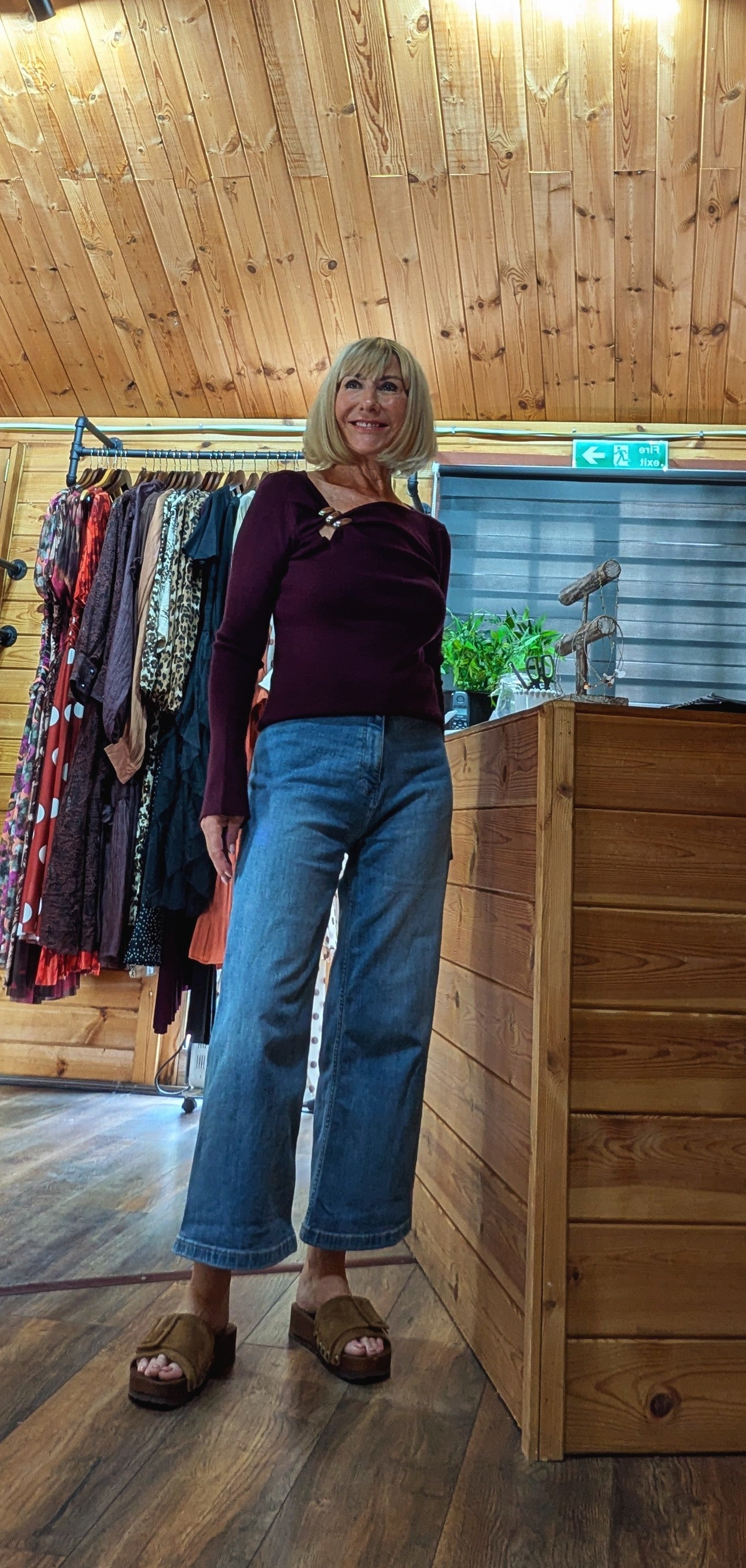 Purdy Asymmetric Neckline Knit Top