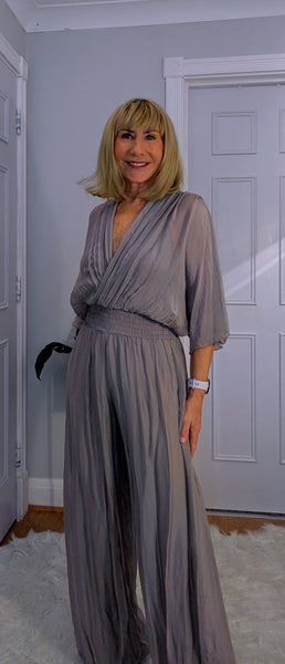 Josie Silk Jumpsuit – Elegant Wide-Leg One Piece, Soft Feel