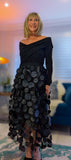 Brigitte Black Tulle Skirt with 3D Circles & Elasticated Waist