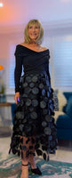 Brigitte Black Tulle Skirt with 3D Circles & Elasticated Waist