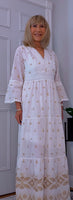 Jasmine Boho Embroidered Dress – White Viscose Summer Style