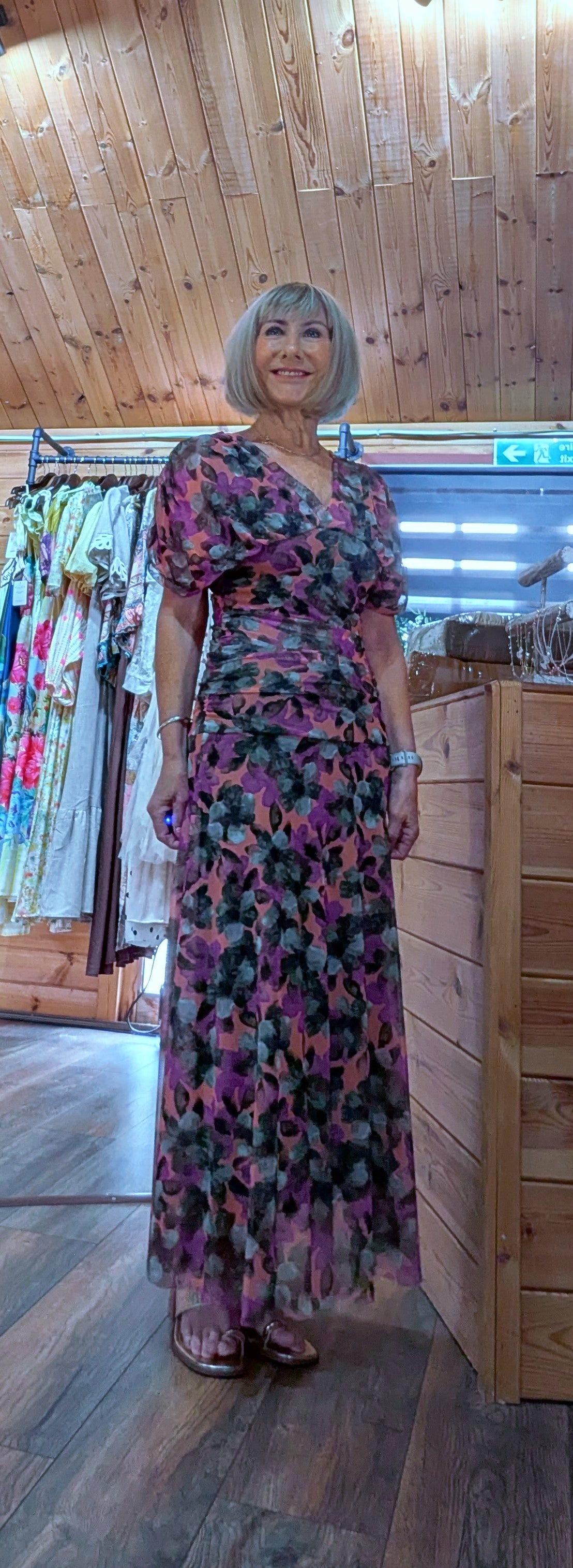 Floaty floral maxi dress for summer occasions