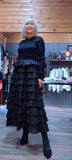 Imogen Black Tulle Dress – Knit Top & Layered Skirt