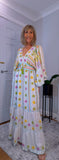 Julia White Bohemian Dress with Floral Embroidery