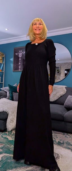 Paola Black Sweater Smock Dress – Ageless Classic Day Dress