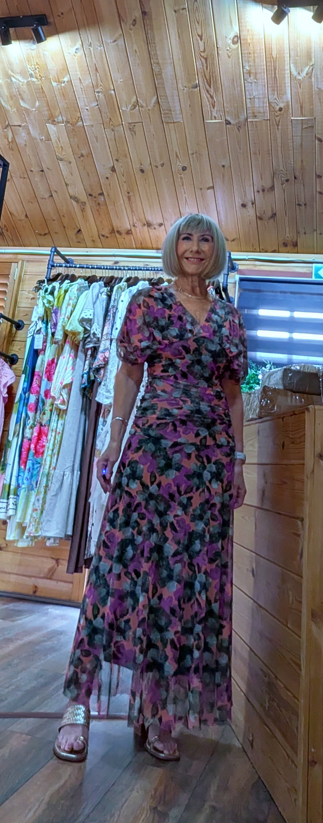 Draped waist style dress with ruched waist line