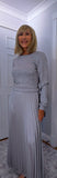 Phoenix Pleated Maxi Sweater Dress – Olive, Gold or Silver Grey