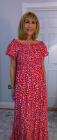 Lottie Dress – Ditsy Floral Shirred Maxi Dress | Off Shoulder Summer Dress | UK Sizes M–XXL