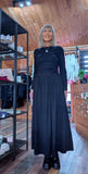 Isla Jersey Dress – Ruched Waist & Flared Skirt