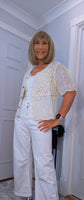 Mindy Crochet Cardigan – Vintage Puff Sleeve Knitwear