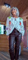 Athena Chunky Cardigan – 3D Fruit & Flower Detail with Sparkly Buttons