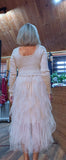 Storm Tulle Dress  with Waterfall Tutu Skirt in Taupe Long sleeves