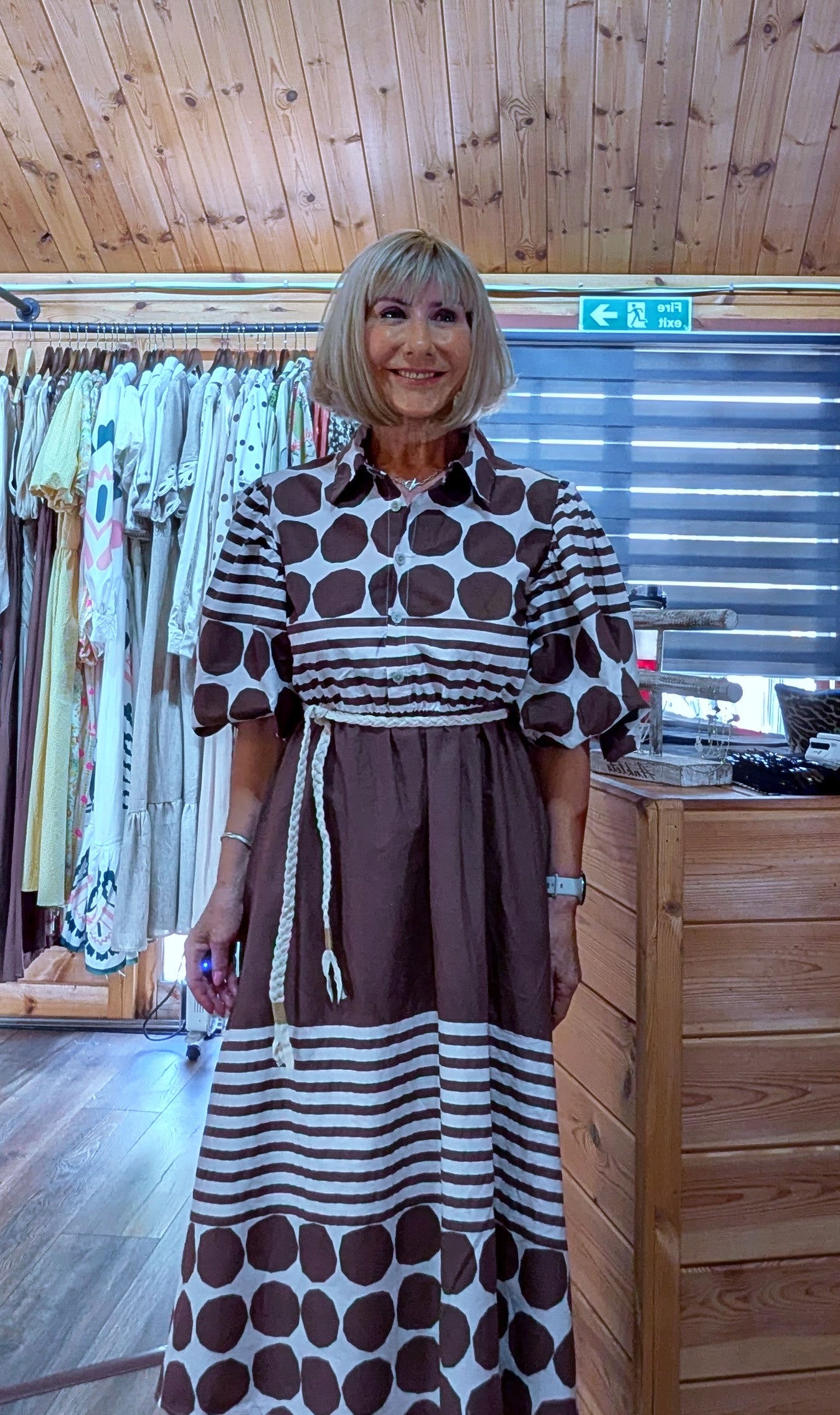 Puff Sleeved cotton midi shirt dress  styled by ditsydi