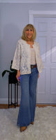 Lois White or Ecru Embroidered  Cotton Boho Blouse