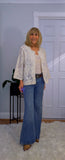 Lois White or Ecru Embroidered  Cotton Boho Blouse
