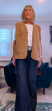 Suzy Bouclé Sleeveless Cardigan – Cream or Soft Camel