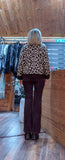 Irene Bold Leopard Print Soft Cardigan – Round Neck -Button Front