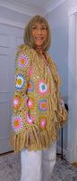 Ora Crochet Cardigan Beige
